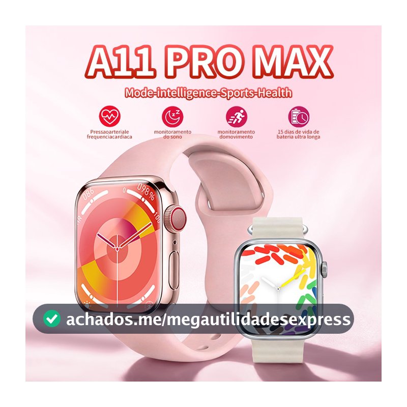 S11PRO Relógio Inteligente Smartwatch Feminino, Chamada Bluetooth, À prova d'água IP68, Esporte e Fitness