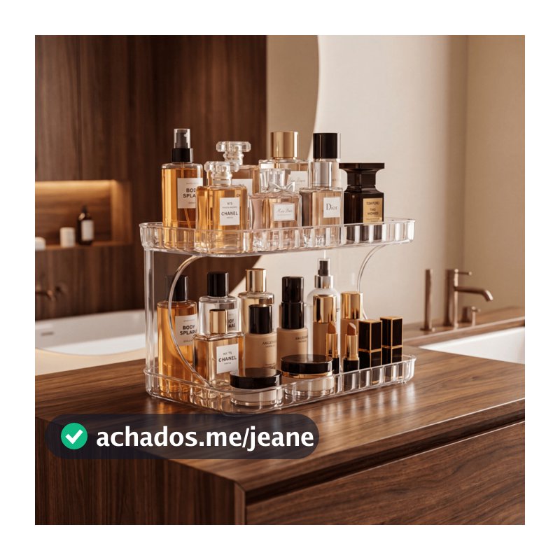 Organizador Prateleira Diamante Acrílico Porta Maquiagem Beleza linhas - Kaziva