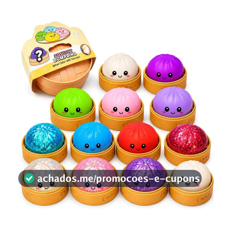 Dumpling Squishy Caixa Misteriosa Mole Estresse Grande Fofa Brinquedo Sensorial Fidget Bao Chinês