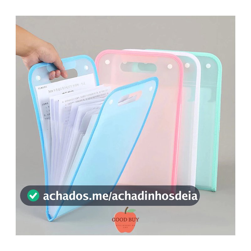 Pasta Sanfonada Com 12 Divisórias ou Pasta Prancheta Tamanho A4 Escritório Escolar