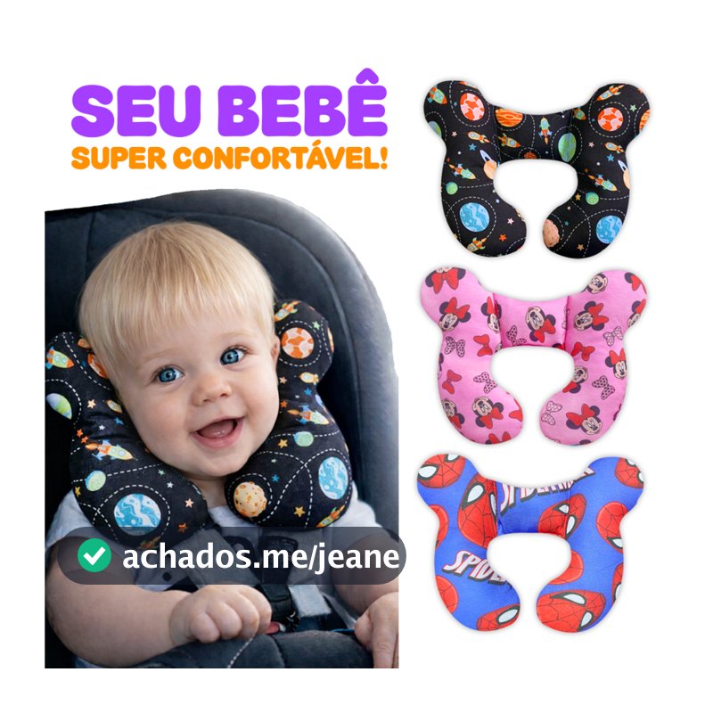 Almofada de Pescoço Infantil para Viagem Bebe Conforto Confortável