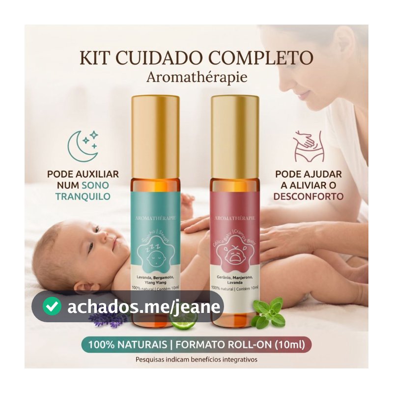 Kit 2 Aromaterapias Bebê Natural Cólica Baby E Soninho Baby Blend Óleos Essenciais Aromathérapie