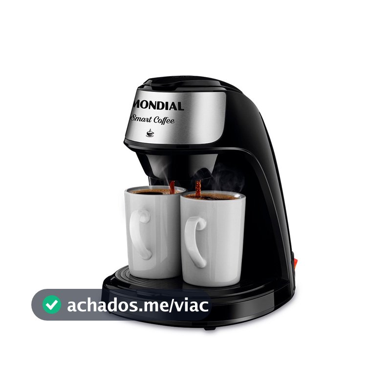 Cafeteira elétrica 2 xícaras preta Smart Coffee - C-42-2X-BI - Mondial