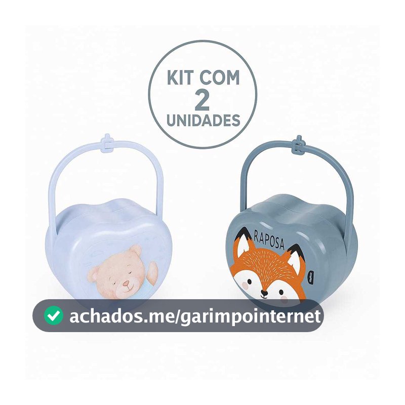Kit Com 2 Porta Chupeta Plasutil Alça Bebê Protetor de Chupeta Prático Higiênico