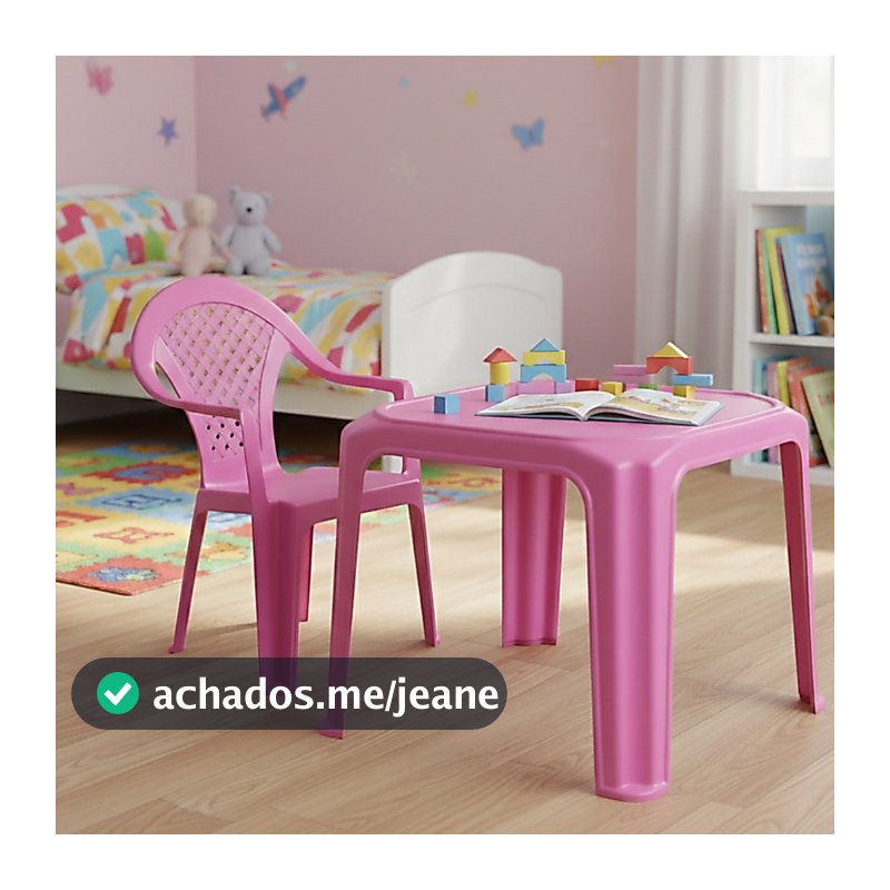 Kit Mesa Cadeira Infantil  Menina Menino Resistente Estudo Desenho Recreação Alta Durabilidade