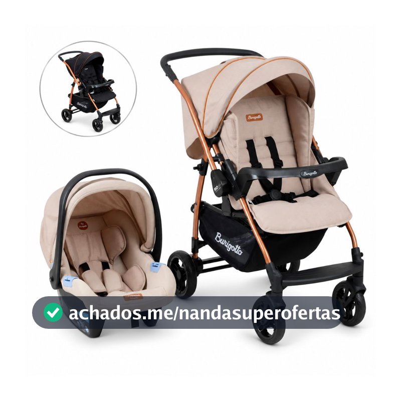 Carrinho Bebê Conforto até 22kg Travel System Rio 22 4 Rodas Mon Amour Preto Burigotto