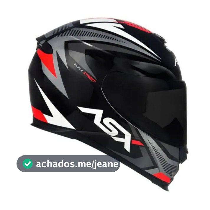 CAPACETE ASX EAGLE  STREET PRETO BRILHO GRAFITE