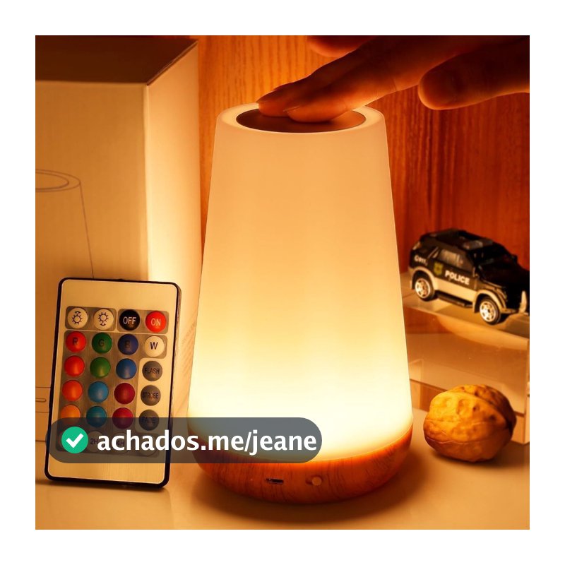 Luz de cabeceira Luminária de mesa moderna Lâmpada Touch com tempo de ajuste de controle remoto Luz Led