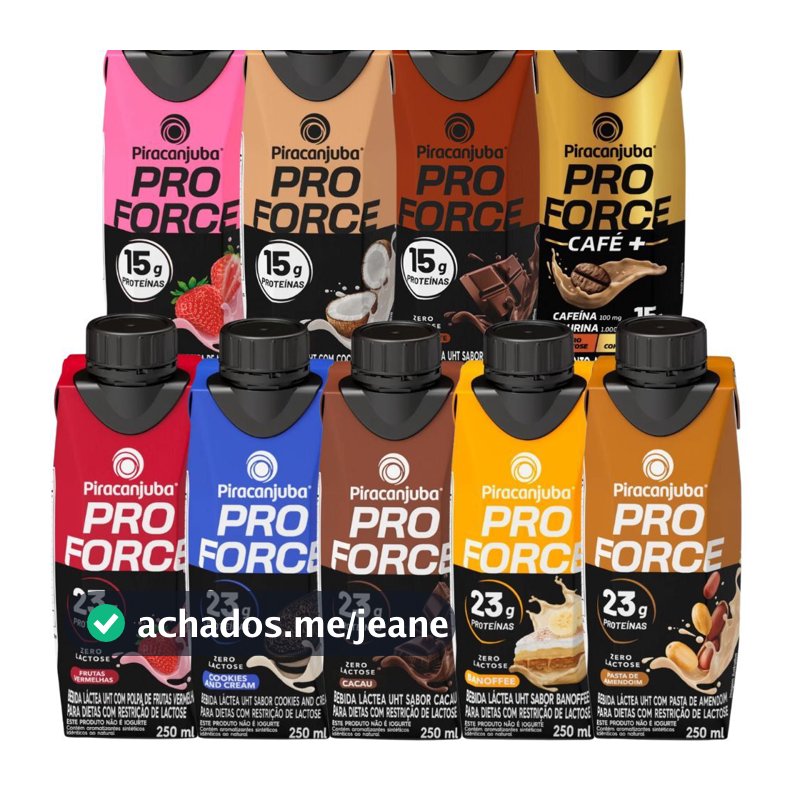 Kit 12 Bebida Lactea Pro Force Whey 250ml Piracanjuba - Escolha o Sabor