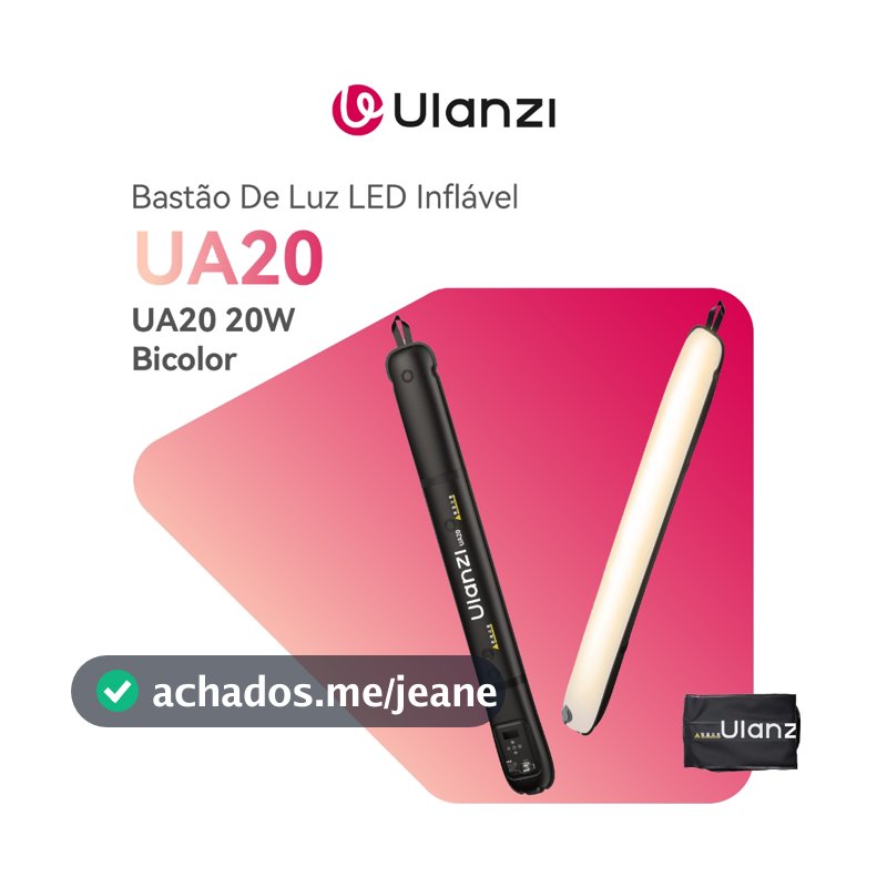 ULANZI UA20 Bastão De Luz LED Inflável 20W Bicolor 2700K-6500K Magnético Portátil Para Vídeo E Foto