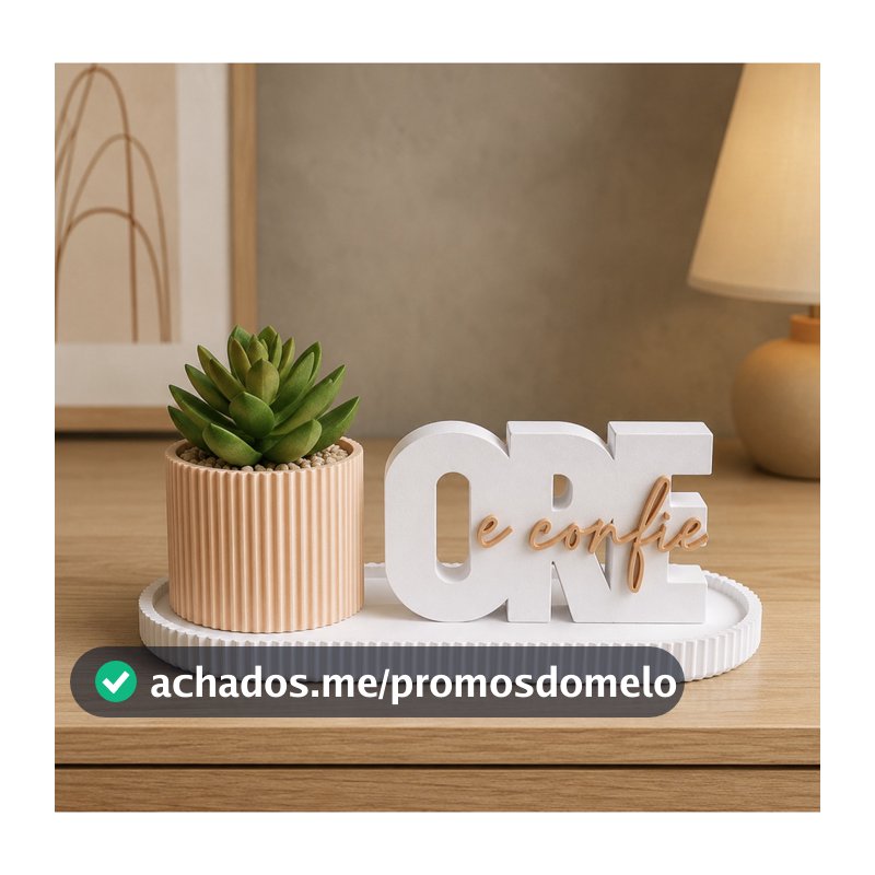 Kit Decorativo Ore e Confie com Vaso e Bandeja | Decoração Religiosa Moderna para Sala, Quarto e Escritório