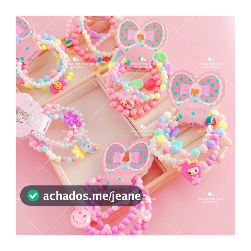 kit 12 pulseiras Para Crianças Infantil Frutas Doces Coloridos moda