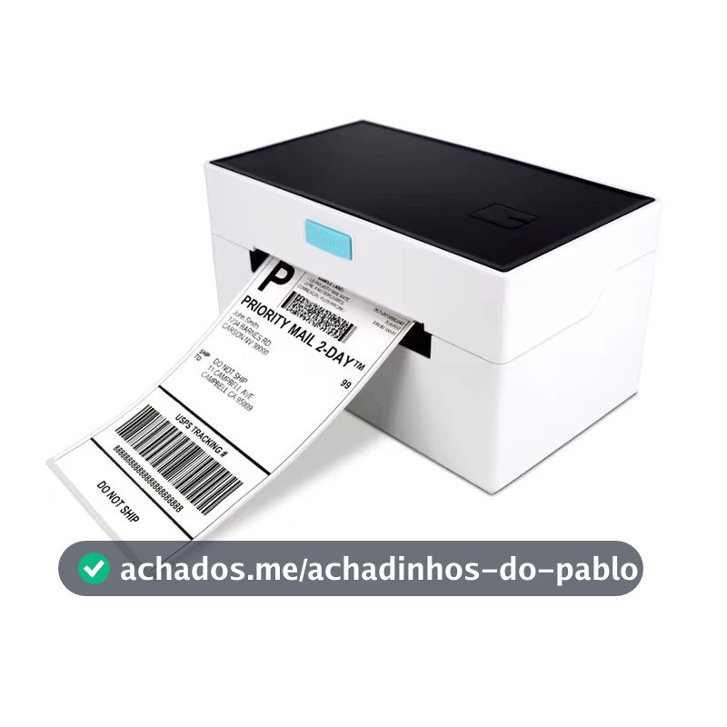 Impressora De Termica Etiquetas Adesivas Branco Portatil USB