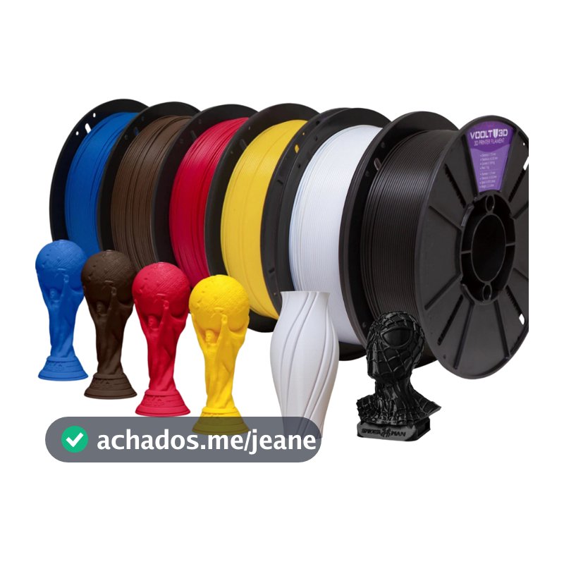 Filamento PLA Cores Sólido Premium Para Impressora 3D 1kg 1,75mm - Diversas Cores - Voolt3D