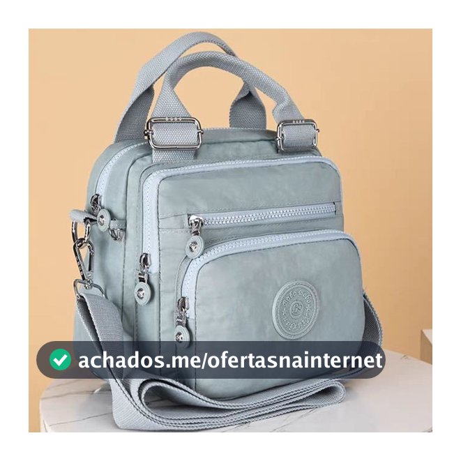 Bolsa feminina nylon impermeável vira mochila transversal tiracolo leve 3em1