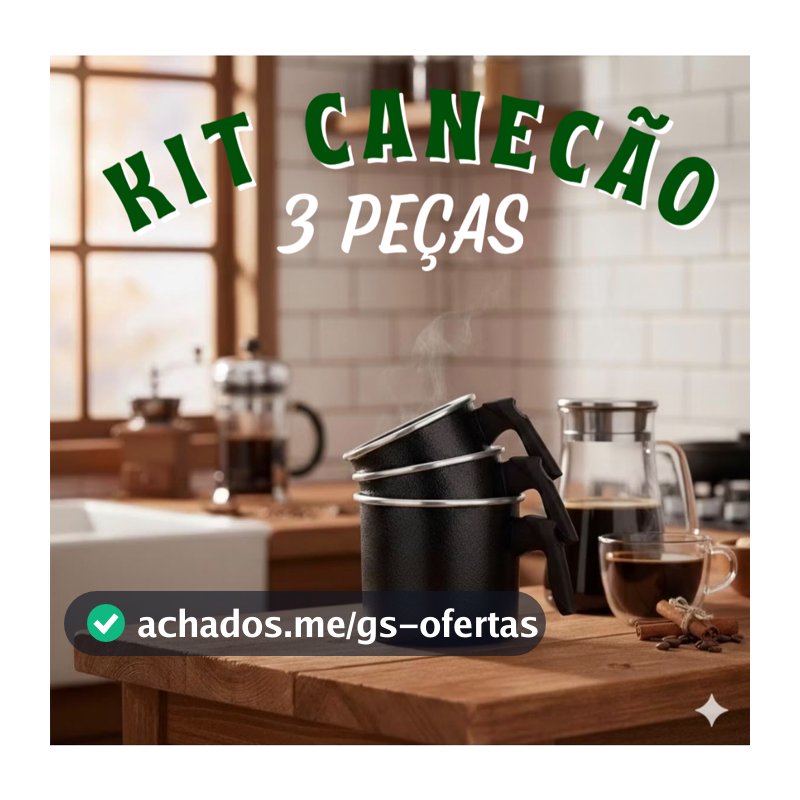 Jogo de 3 Caneco Leiteira Fervedor Canecão em Alumínio Craqueado
