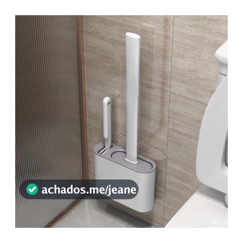 Escova de Silicone 2 em 1 para Vaso Sanitário - Base de Banheiro Privada, Alta Eficiênci