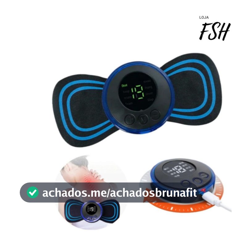 MINI Massageador Elétrico Portátil Cervical EMS Alivia Dores Corpo Pescoço