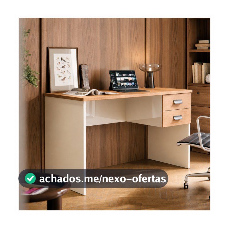 Escrivaninha Home Office Escritório Com 2 Gavetas E Corrediças Telescópicas Mesa Para Computador PC Notebook Londres