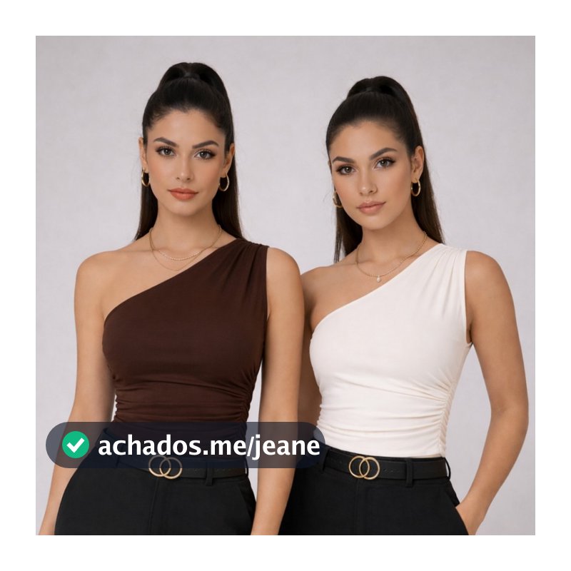 Kit 2 Body Feminino Mula Manca em Suplex Premium Um Ombro Só Forrado