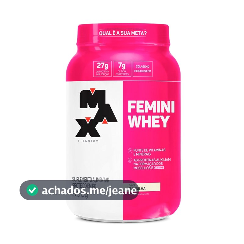 Whey Protein Femini 900g Max Titanium Whey Feminino com Colágeno