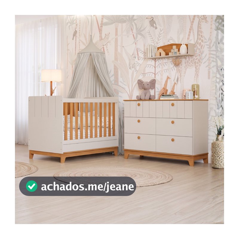 Quarto de Bebê Completo Berço Americano Cômoda 100% MDF Retrô