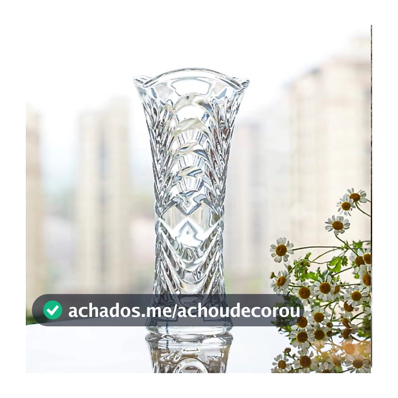 Kit 5  Vaso Decorativo Lyor 18cm em Vidro Lapidado Elegante Resistente Sortido
