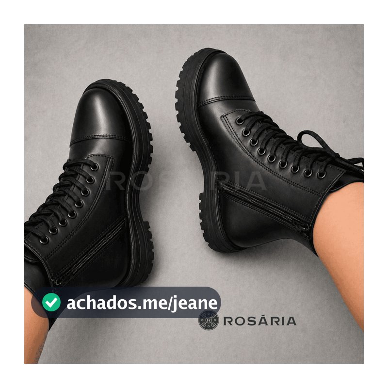 Bota Coturno Feminino Com Ziper Tratorada Blogueira Cano Curto Confortável