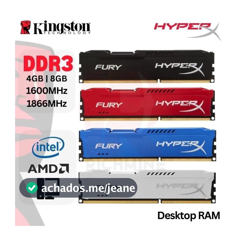 Kingston Hyperx DDR3 Memory Desktop RAM 4GB 8GB 1333MHz 1600MHz 1866MHz PC3 12800 240pin DIMM 1.5V