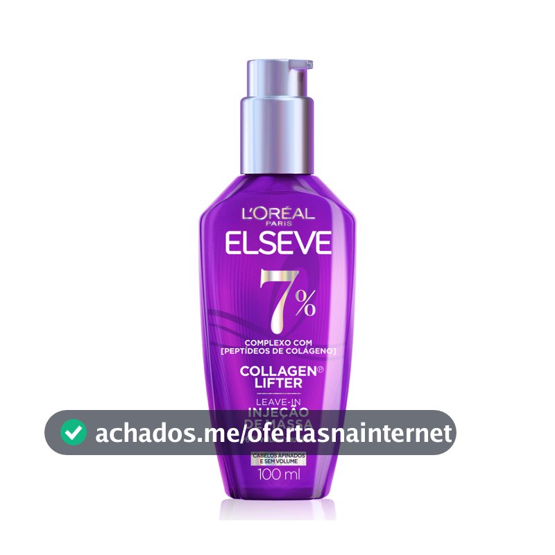 Leave-in Sérum Capilar Para Cabelos Finos Injeção de Massa, Aumenta o Volume em 61%, Elseve Collagen Lifter 100ml