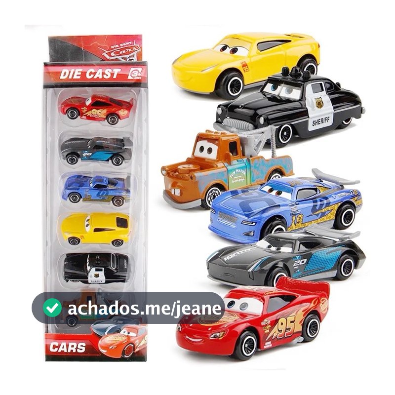 Kit 6 Carrinhos de Metal(Relâmpago McQueen e Amigos) Promoção