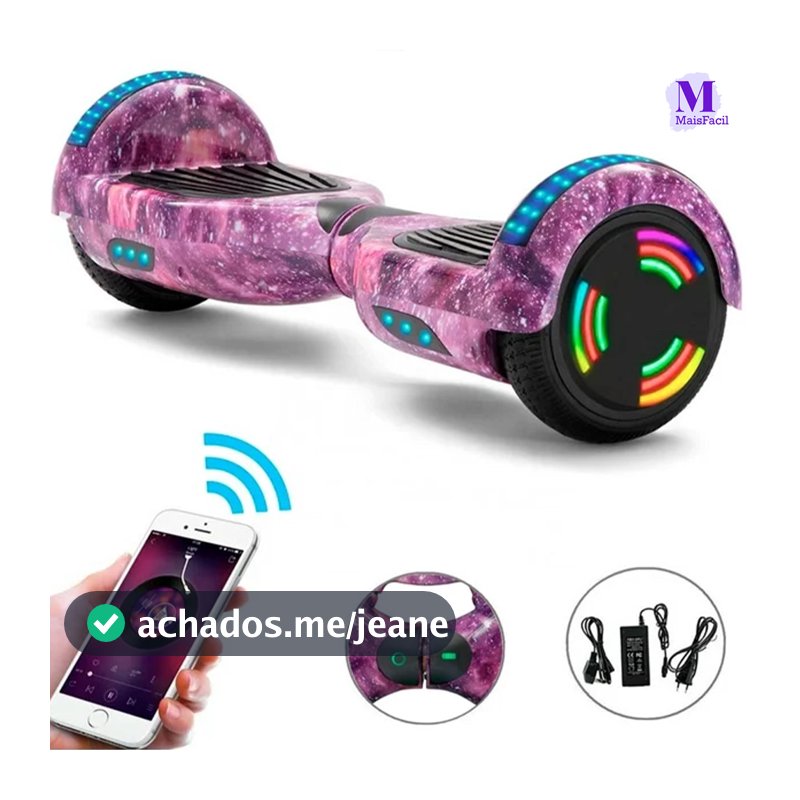 Overboard Infantil 6.5" - Skate Elétrico com Caixa de Som Bluetooth e Bateria Longa Duração