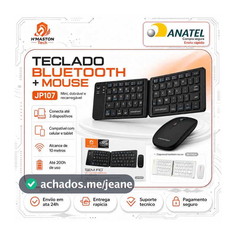 H'MASTON Kit Teclado e Mouse Sem Fio Mouse e Teclado Sem Fio Teclado e Mouse Bluetooth Kit Mouse e Teclado Sem Fio JP107
