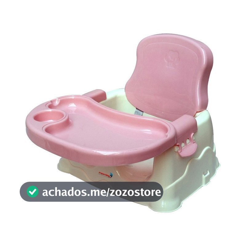 Cadeira Alimentação Bebê Booster Rosa Importway