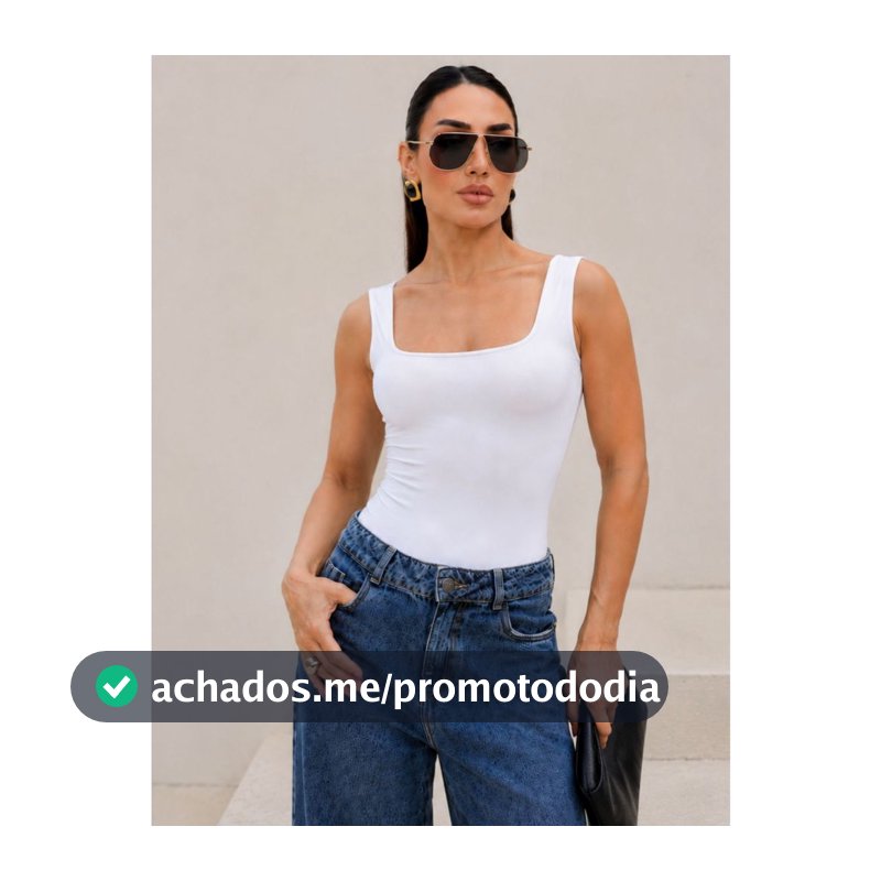Body Blusa Feminina Decote Quadrado Forrado Poliamida Segunda Pele Inverno Calcinha Fio