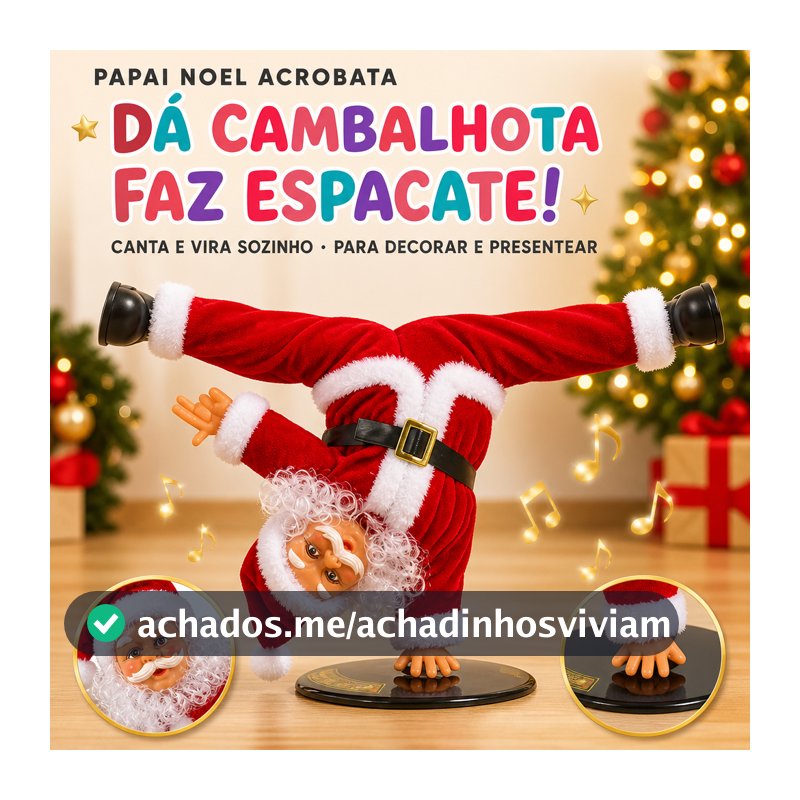 Papai Noel Musical Dançante Boneco Giratória Elétrico Enfeite De Natal Decoração