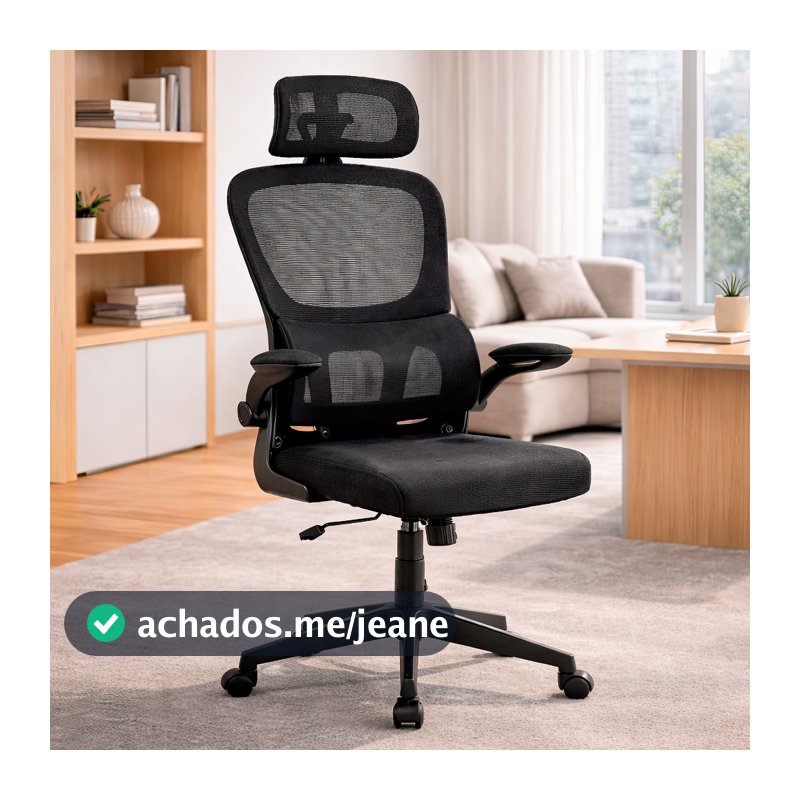 Cadeira Ergonômica Escritório Suporte Lombar Respirável Alta Qualidade Resistente Apoio de Cabeça