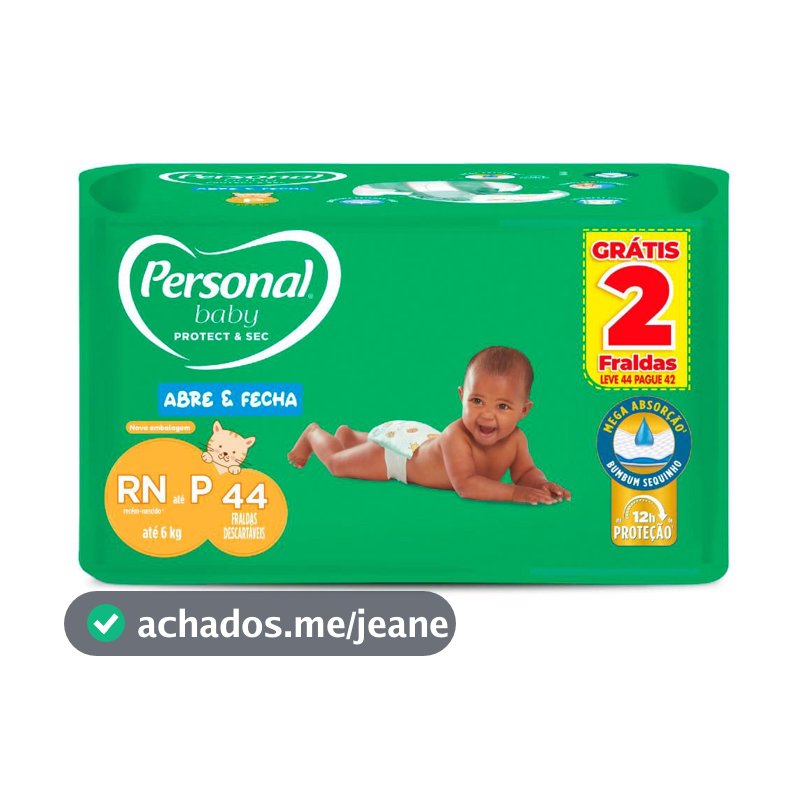 Fralda Personal Baby Protect & Sec Tamanho P 44 Fraldas Descartáveis