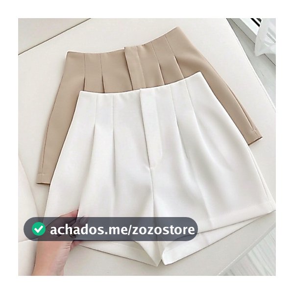 Kit 2 Shorts Alfaiataria Feminino Cintura Alta com Pregas Elegantes