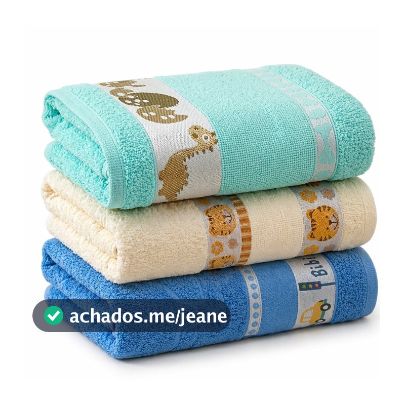 Kit 3 Toalha Banho Bebe Infantil Algodão Macia Enxoval Bebê Para Bordar Nome Presente Cha Bebe