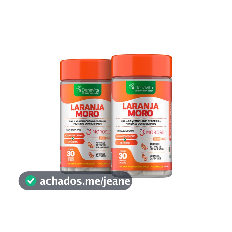 Kit 2x Extrato de Laranja Moro + Cromo + Café Verde 3x1 Com o Autêntico Morosil- Denavita
