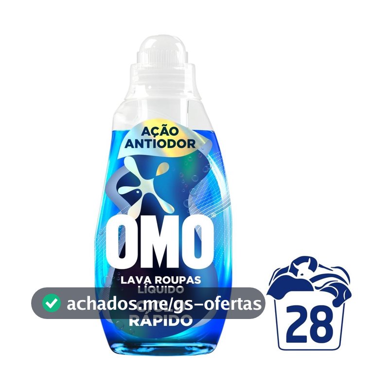 Lava-Roupas Líquido Omo Ciclo Rápido Ação Antiodor Frasco 1,4l