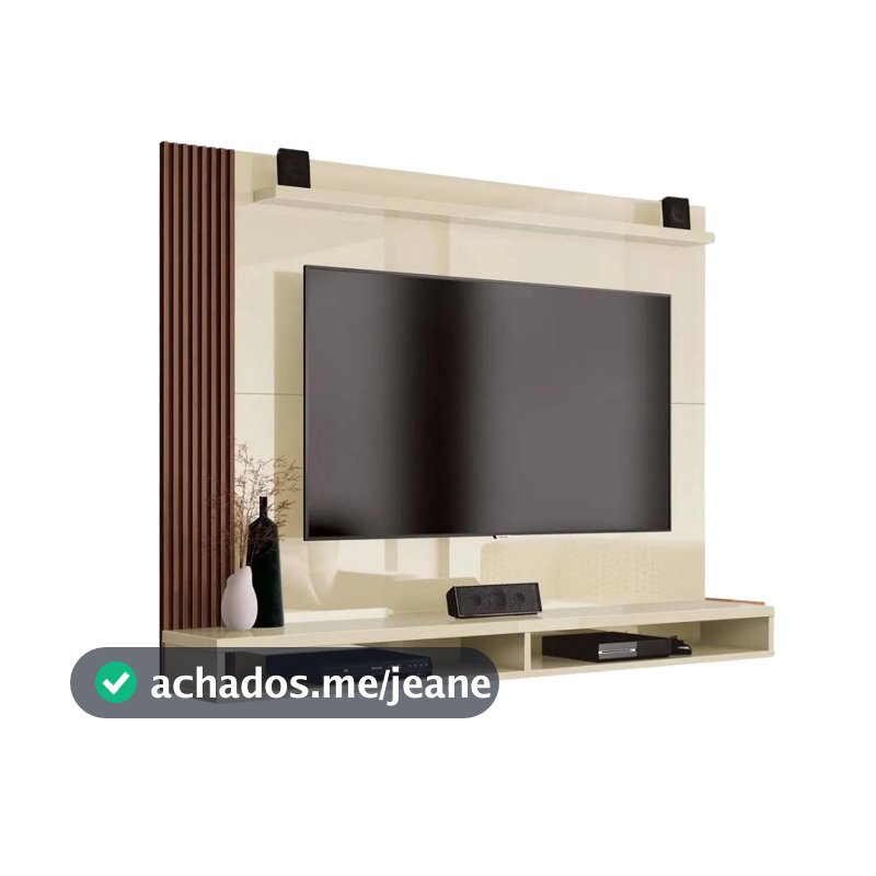 Painel Para Tv Até 50 Polegadas Dijon Ripado C/ Prateleira
