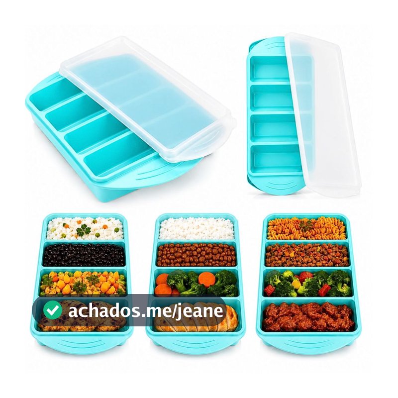 Porta Frios Vasilha Marmita Lanche Frutas Pote 4 Divisorias