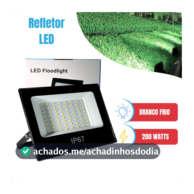 Mini Refletor 100W /200W Branco Frio 6500K lP65 Slim Holofote Prova D'agua
