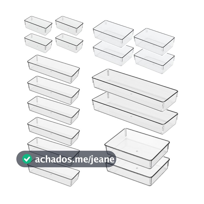 18 Organizadores Modular Multiuso Para Gavetas Mesa Organizadores, Armários, Geladeiras, em Acrílico