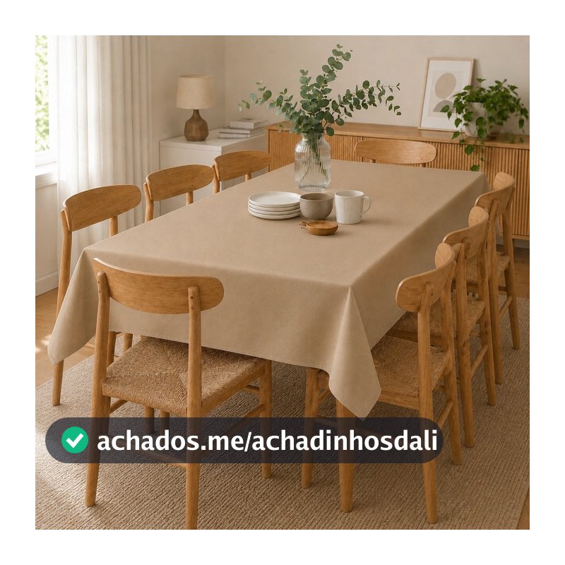 Toalha Mesa Oxford Lisa Poliéster 4 6 8 10 12 Lugares Jantar Cozinha Mesa Posta Casa Evento Decoração Premium Uso Diário