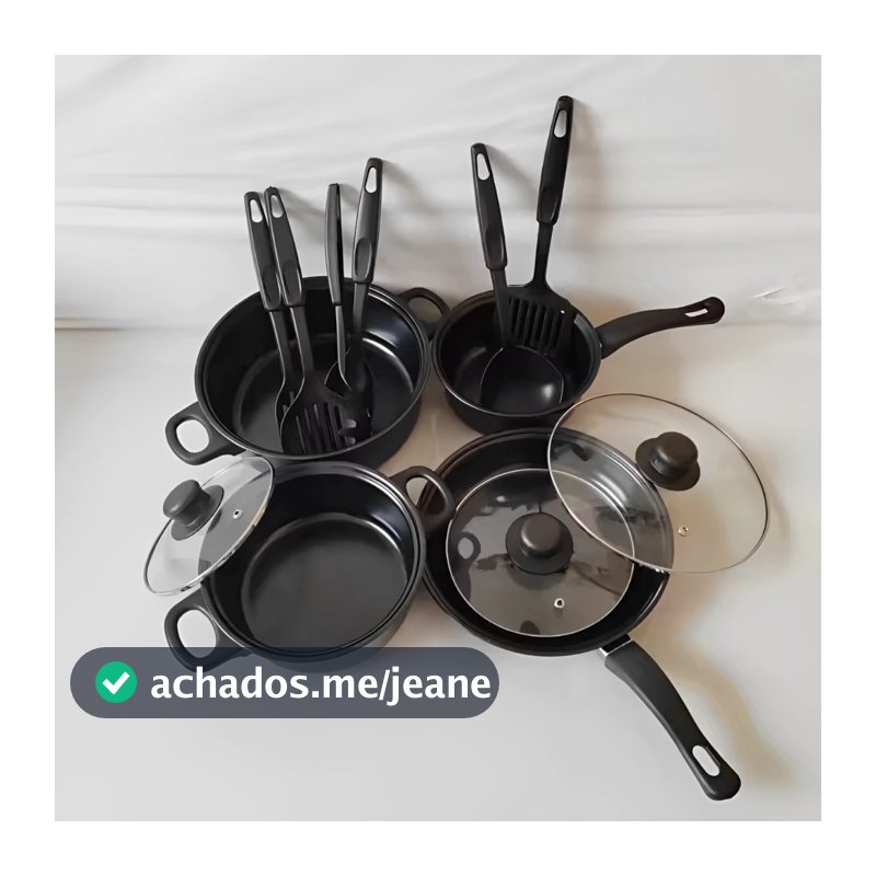 Kit Conjunto de Panelas 13 Pç Tampa Vidro Panela Antiaderente conjunto de utensílios de cozinha utensílios de cozinha