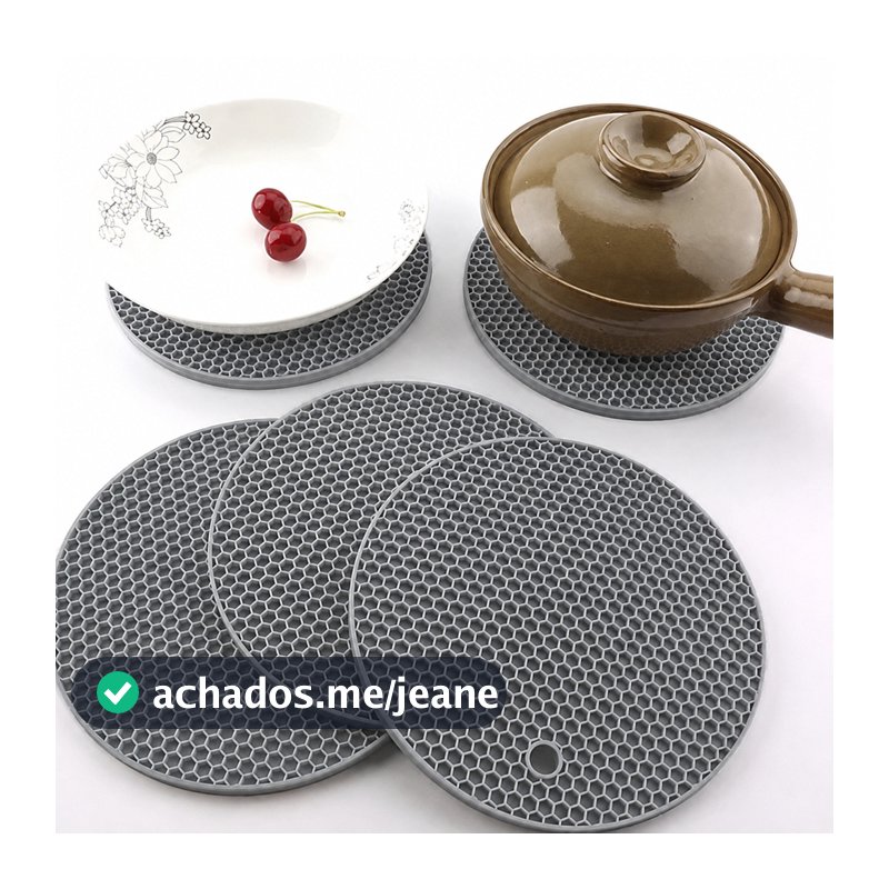 Kit 4 Descansos De Panela Em Silicone Resistente Antiderrapante Térmico Protetor De Mesa Cozinha