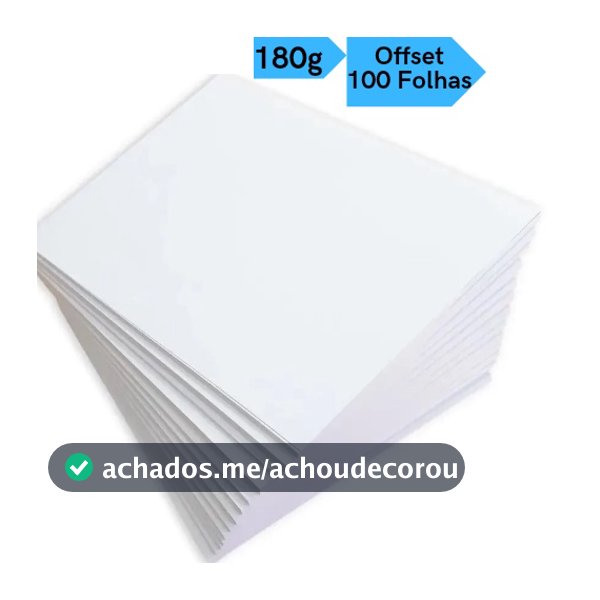Papel Offset Opaline Liso 180g 100 Folhas A4 Branco Diplomata Masterprint